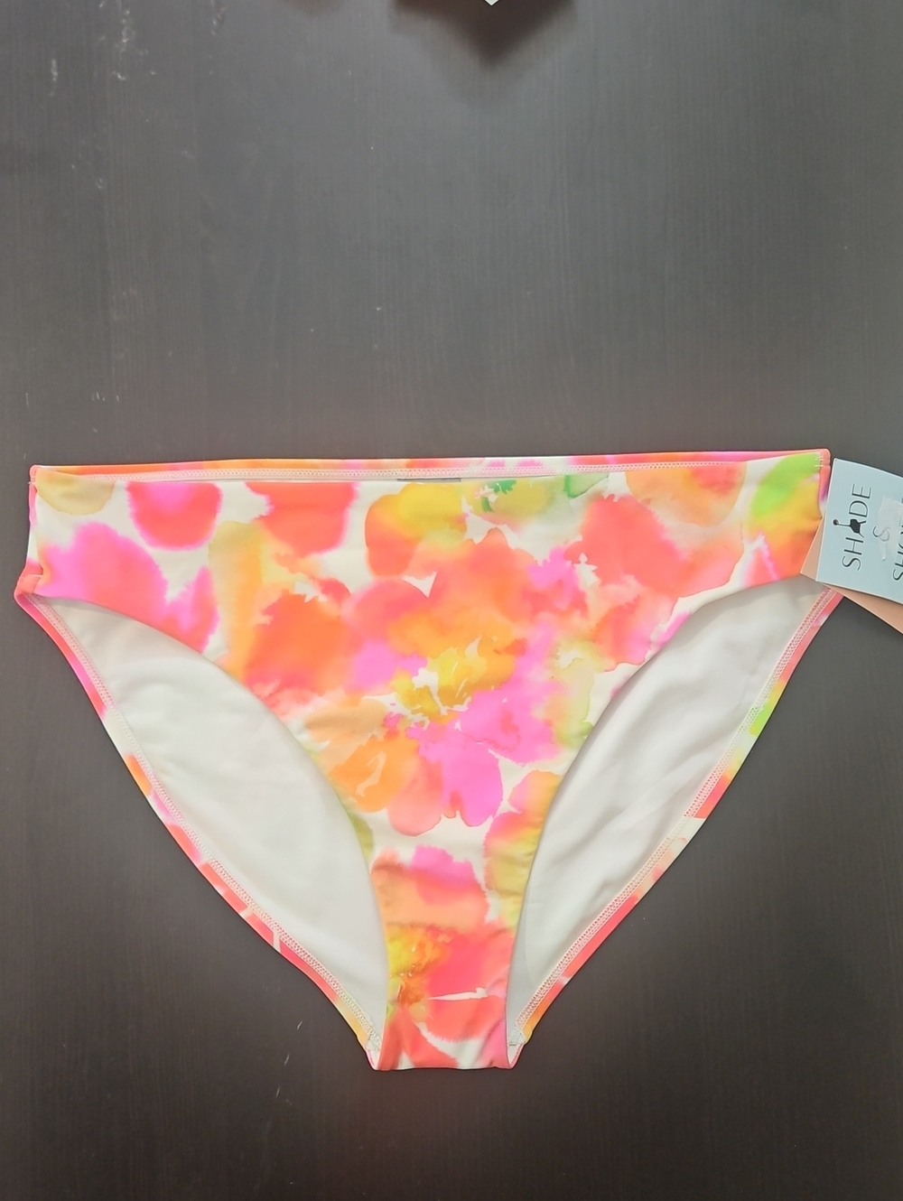 Shade & Shore Neon Watercolor Bikini Bottoms - Pink, Orange, Yellow, Green